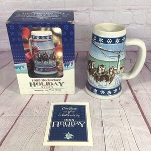 Vintage Budweiser 1995 Lighting The Way Holiday Stein with COA and Box